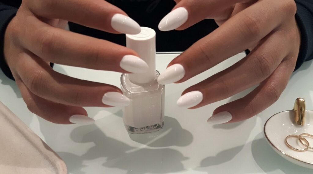 sheer milky white nail polish
