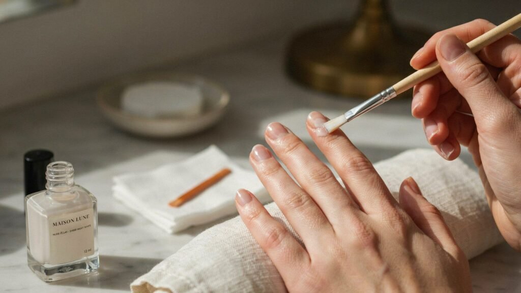 sheer milky white nail polish